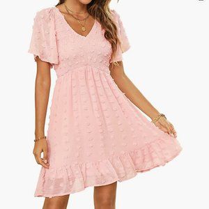 Pink Flowy Babydoll Dress